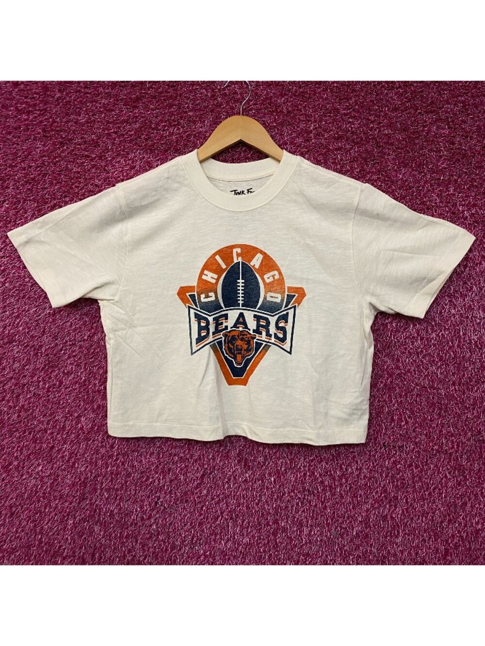 Junk Food Clothing Women's NFL Chicago Bears Mock Neck Crop Tee Small